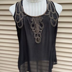 Charlotte Russe sheer back zip up racerback tank
